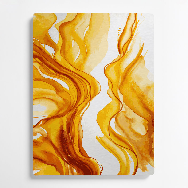 Aquarelle abstraite 45, art mural en métal brun, H 30 po x l 20 po