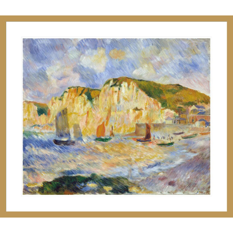 «Mer et falaises» par Pierre-Auguste Renoir, impression giclée encadrée, H 33,5 po x l 38,65 po