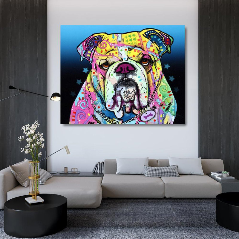 Art sur toile de la collection Dean Russo de Red Barrel Studio®: The Bulldog, H 36 po x l 44 po