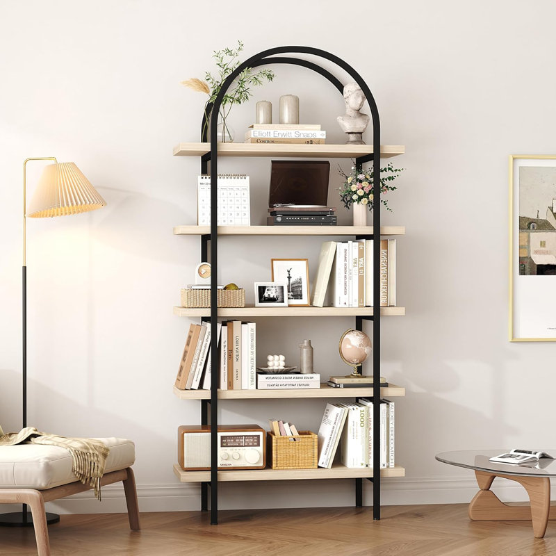 Bibliothèque à 5 niveaux, bibliothèque ouverte pour salon, bureau à domicile