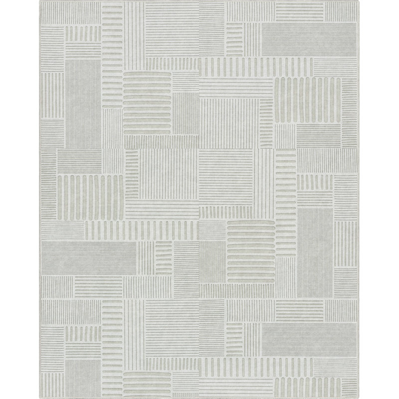 Kehr Elemental Granite Geometric Ivory Flat-Pile Rug, Rectangle 9'10" x 7'10"