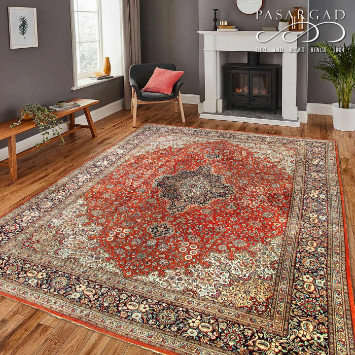 Tapis de couleur rouille 9 pi 8 po x 13 pi One-of-a-Kind