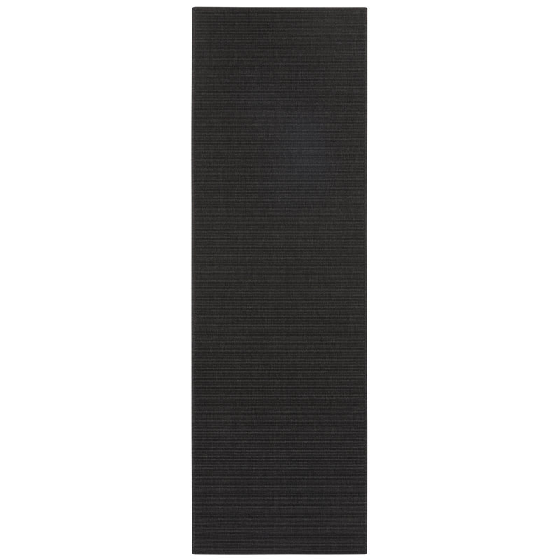 Nature Flatweave Black Rug, Rectangle 80 x 150cm