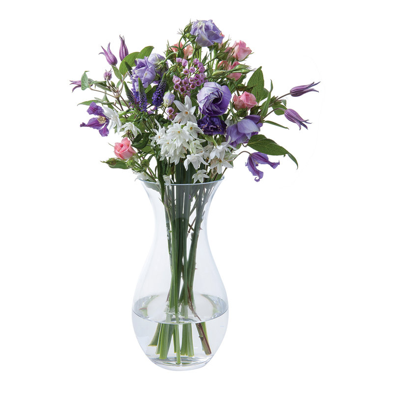 Dartington Crystal Flower Garden Table Vase, 29cm H x 15cm W x 15cm D