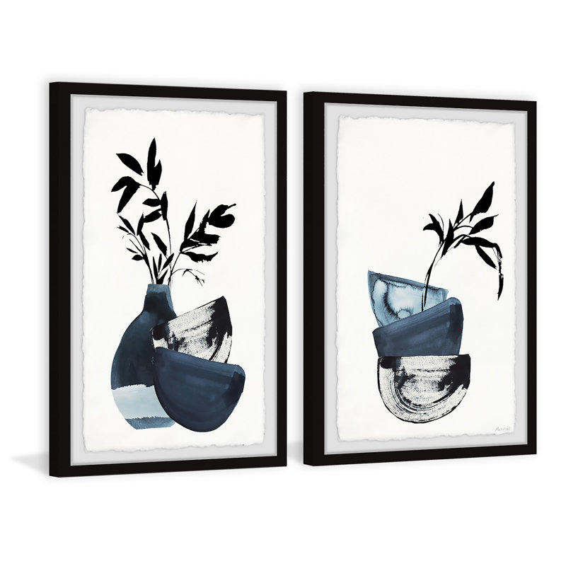 Bamboo Arrangement by Marmont Hill - 2 Piece Single Picture Frame Painting Set, 61"H x 41"W