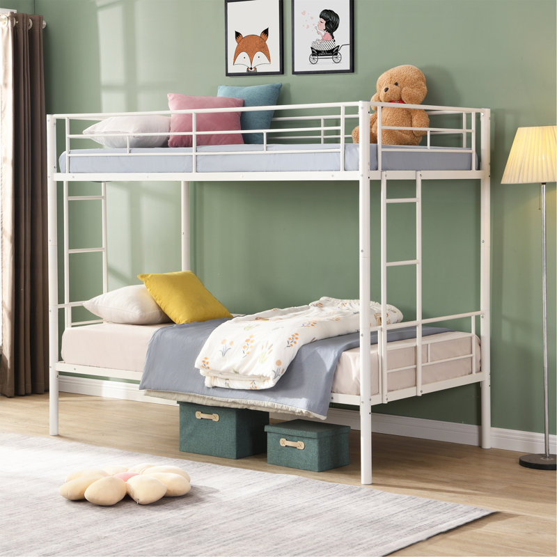 METAL BUNK BED  WHITE, White