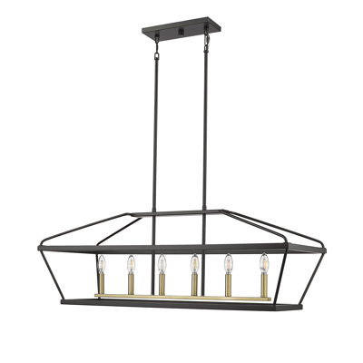 Keniya 6 - Light 42" Wide Kitchen Island Square / Rectangle Chandelier