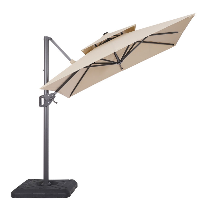 Parasol carré en porte-à-faux 10 pi Havant, Beige