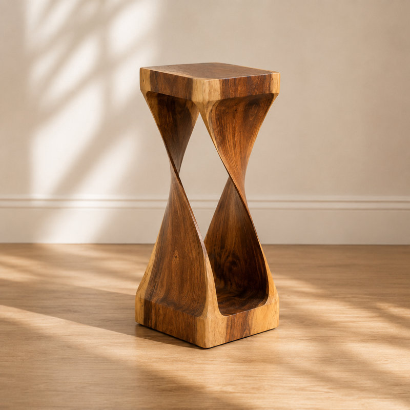 Burruss Solid Wood Tree Stump End Table