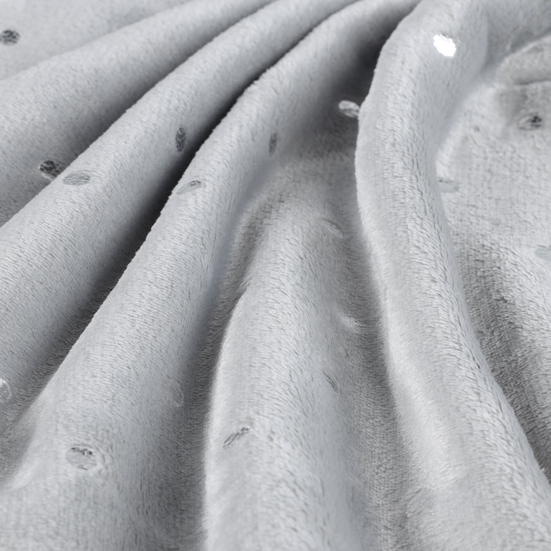 Platinum Polka Dot Reversible Fleece Throw Blanket