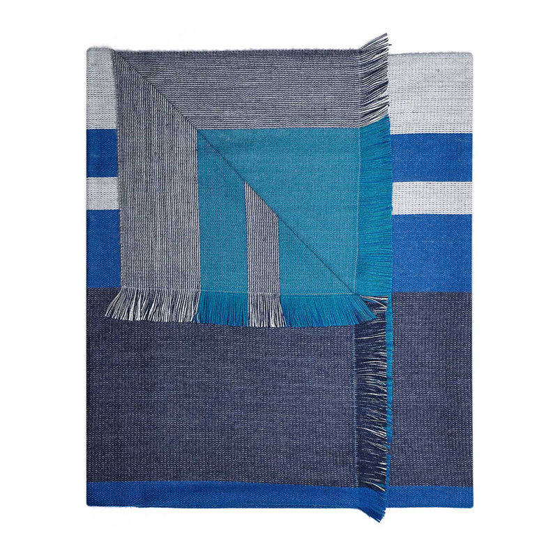 Hand Woven Throw Blanket, Blue Nile
