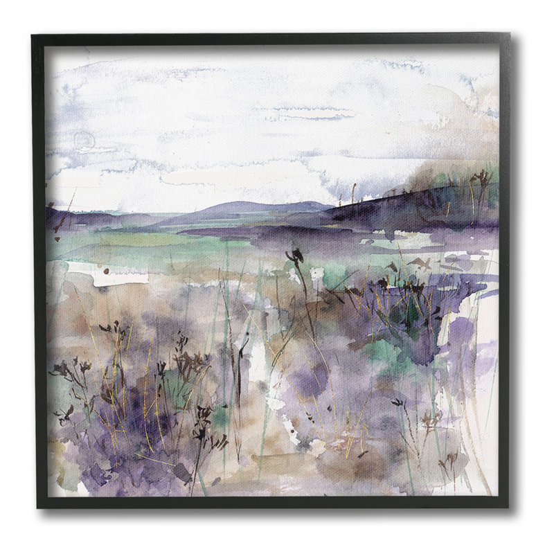 Mauve, montagne, distorsion, giclée, art par Melissa Wang, Giclée encadrée noir minuit, H 24 po x l 24 po