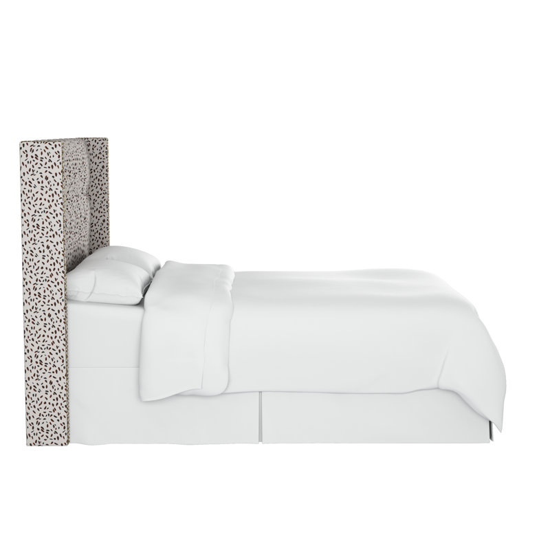 Tête de lit tapissier à oreilles Knighten, Double, Boucle neige classique