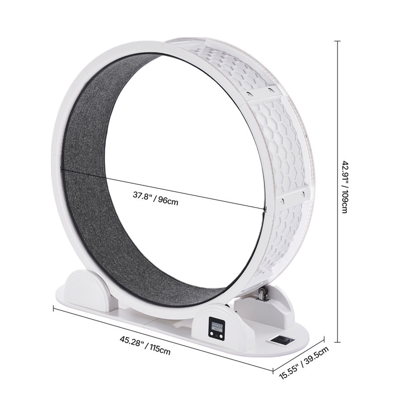 Cat Exercise Wheel with Pedometer Cat Treadmill for Pet Health, White
