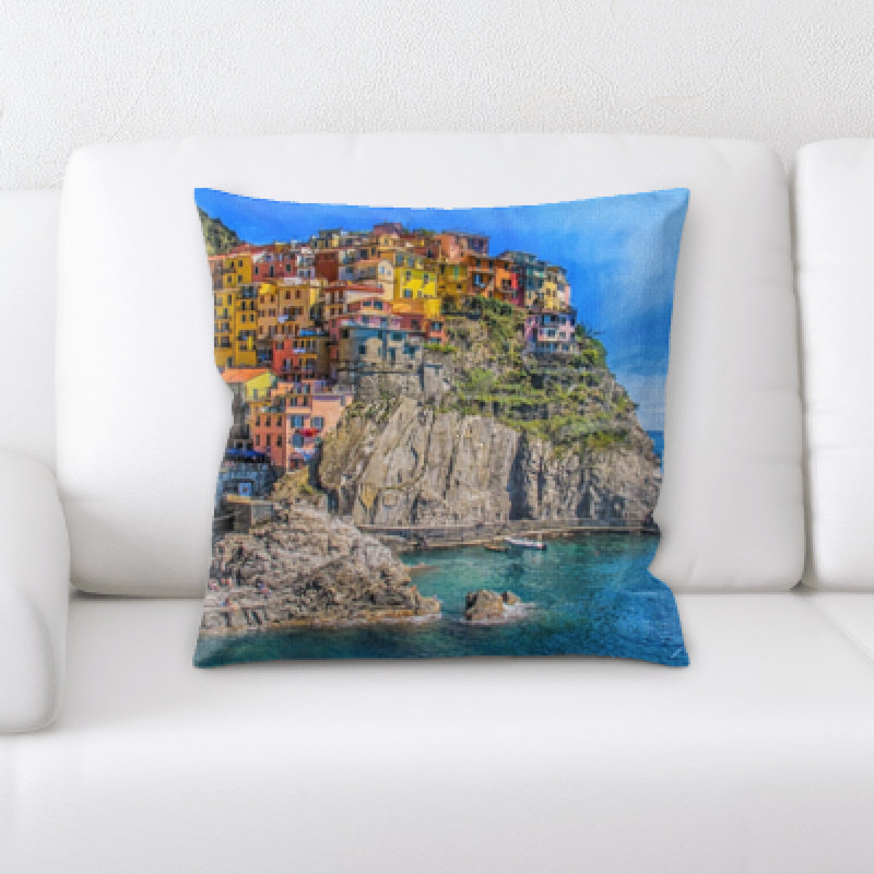 Faux Leather Throw Pillow