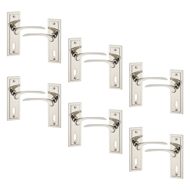 Single Dummy Door Handle, Polished Nickel