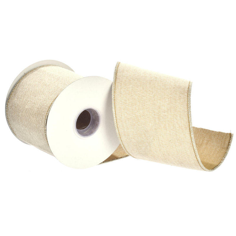 Vickerman Chambre/Metallic Double Fused Tissue Back Ribbon., 0.13" H x 180" W x 4" D, Silver