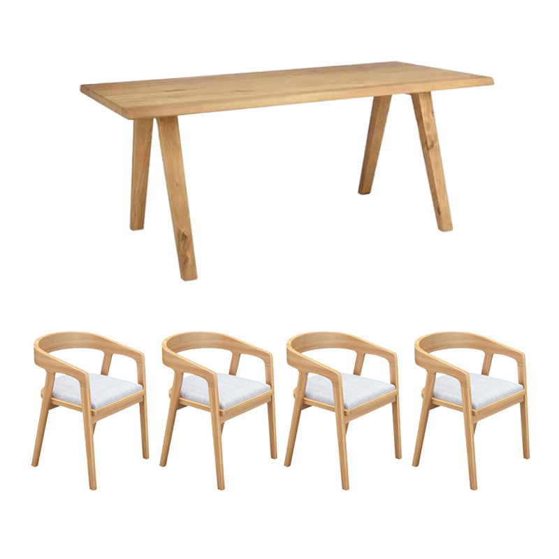 Rectangular Dining Set, H 29,53 po x L 62,99 po x l 27,56 po