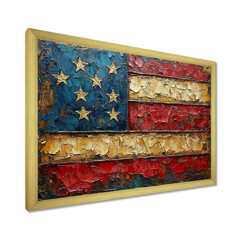 «Kulwinder - USA Patriotist», art mural, Reproduction encadrée d'une seule photo, H 12 po x l 20 po, Or