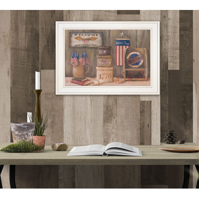« doux land of liberty », reproduction de peinture acrylique encadrée