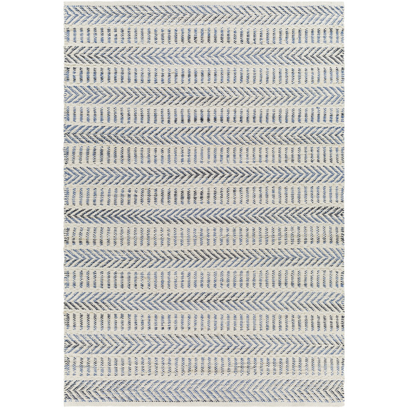 Tapis bleu à tissage plat Lynnessa, Rectangle 8 pi x 10 pi