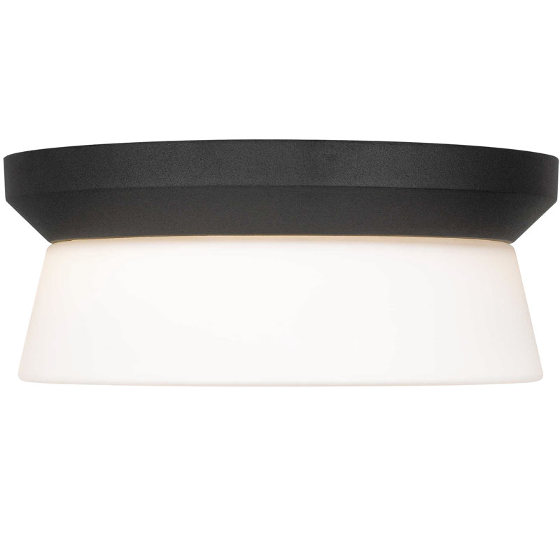 Plafonnier encastré noir intégré 11 pouces avec 1450 lumens 25W haute performance, 3 choix de température de couleur 3000K / 4000K 5000K, fonction à intensité variable, diffuseur en verre blanc gravé, facile