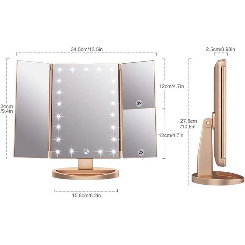 Demetrias Rectangle Floor Mirror, Gold