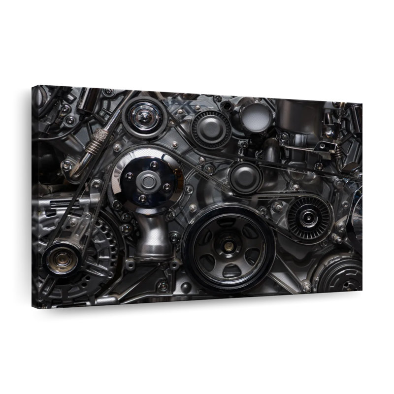 Car Car Engine - Reproduction sur toile tendue, H 8 po x l 12 po x P 1 po