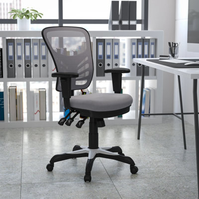 Chaise de bureau ergonomique en filet à dossier moyen avec accoudoirs réglables Siyer