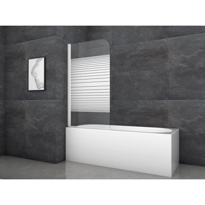 Naber 800mm W x 1400mm H Slab Frameless Tub Door with Pattern Glass