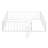 Full Size Metal Floor Bed Frame for Kids with Fence & Door, Durable Sturdy Bed, Easy Assembly, White-118614489-118614486