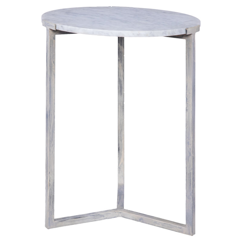 Amelia Marble Frame End Table, Deep Ocean