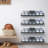 4 Piece Entryway Wall Mounted Black Shoe Storage Shelf Rack