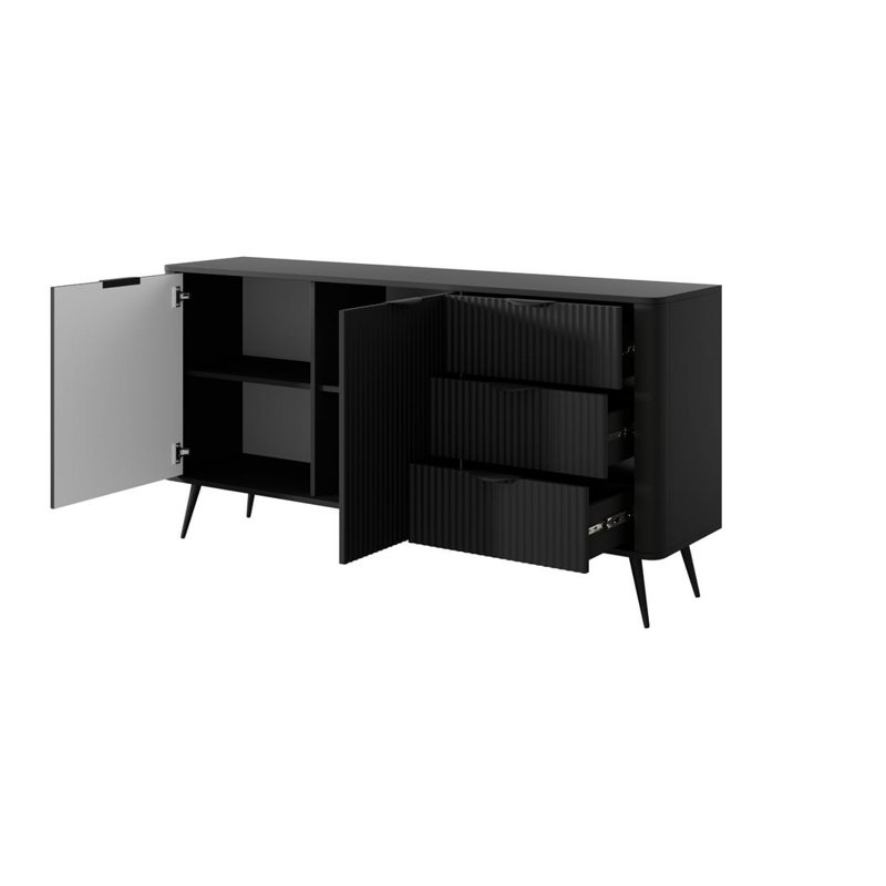 Elegant Neutrality: Stewartstown Sideboard Cabinet 163cm , Black