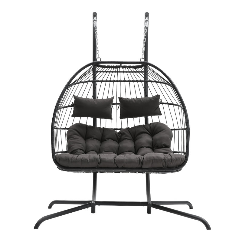 Garden Sanctuary Outdoor Hanging 2-Seater Egg Chair