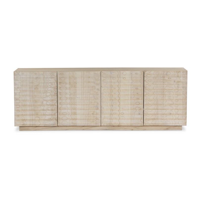 Tussac Media Console - Matte Brown Neem, Natural White Neem