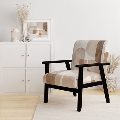 Chaise d'appoint abstraite minimaliste rembourrée - beige minimal - formes neutres en équilibre II