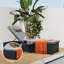 Chaise longue d'extérieur en osier avec table d'appoint pliable Persei-498317582