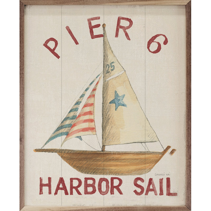 Floursack Nautical VII Sail By Danhui Nai, H 30 po x l 24 po