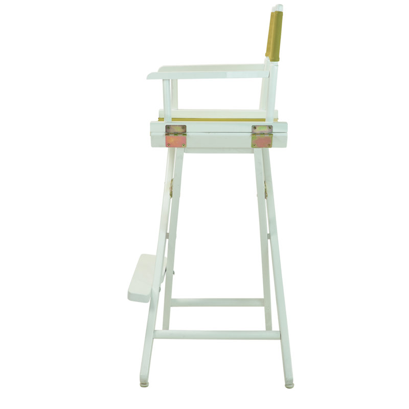30" Folding Director Chair with Canvas, White, Sage