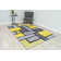 Tapis gris et jaune clair à motif abstrait 3D Mccampbell