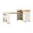 Extendable Dining Table with Extra-Long Folding Top, Rolling Kitchen Island with Drawers, Power Outlet and Brake lock, Storage Cabinet for Kitchen and Dining Room (Natural + Creamy White)-1395282973