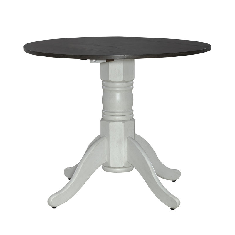 Luz Extendable Round Dining Table, Dark Brown/White