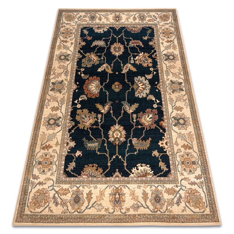 Dethomas Oriental Wool Area Rug, Rectangular 200 x 300cm, White/Blue