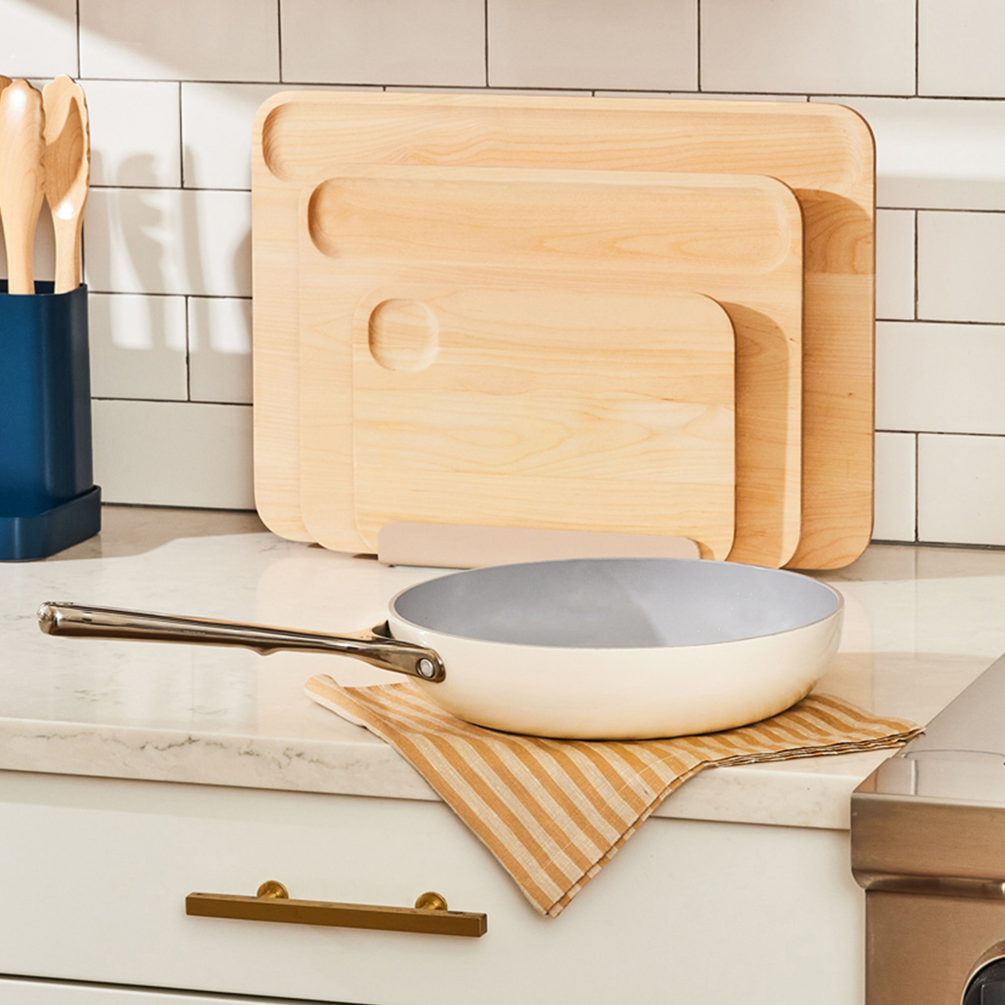 Caraway Fry Pan Trio, Cream