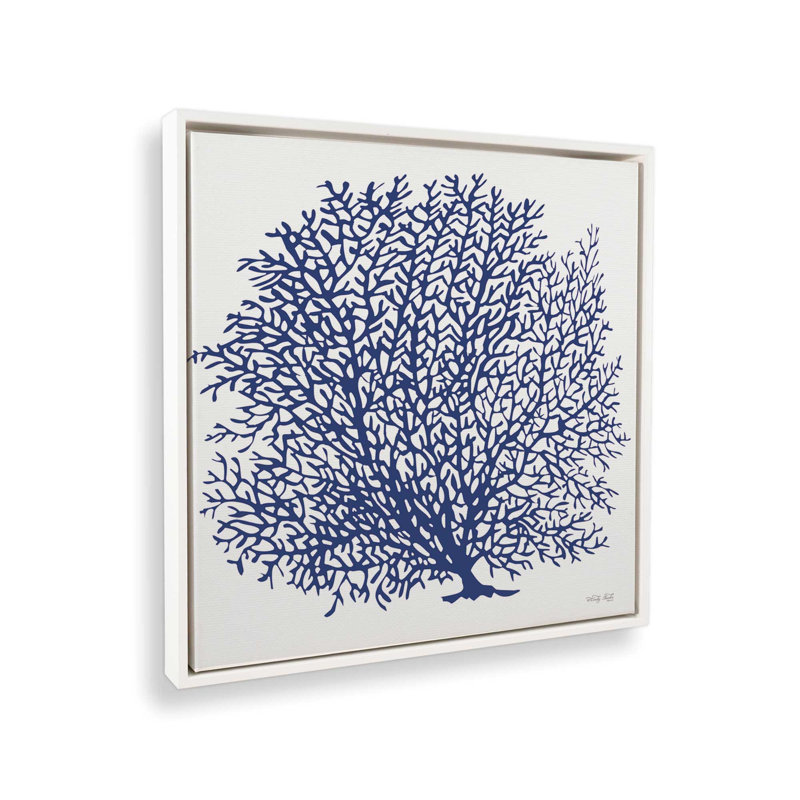 Impression sur toile «Marine Coral I» par Cindy Jacobs, L 20 po x H 20 po, Blanc, Toile avec cadre