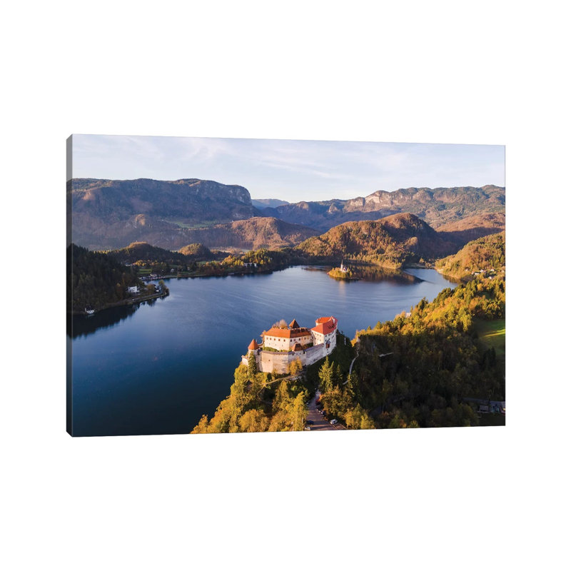 Bled Castle And Lake, Slovenia by Matteo Colombo - Wrapped Canvas Print, 20.32 cm H x 30.48 cm W