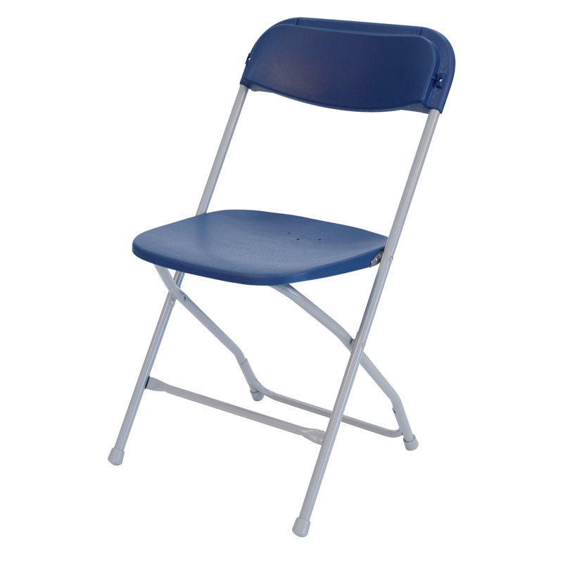 Chaise pliante en plastique Rhino, H 31,5 po x l 17,75 po x P 19,5 po, Bleu