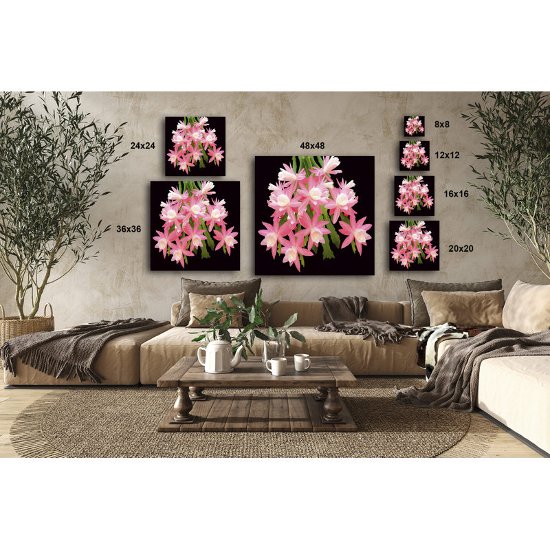 " Cactus Flowers 483 ", 36" H x 36" W x 1.5" D