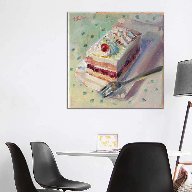 Cherry on the Cake 1 Piece Wrapped Canvas Painting, 93.98 cm H x 93.98 cm W x 1.91 cm D